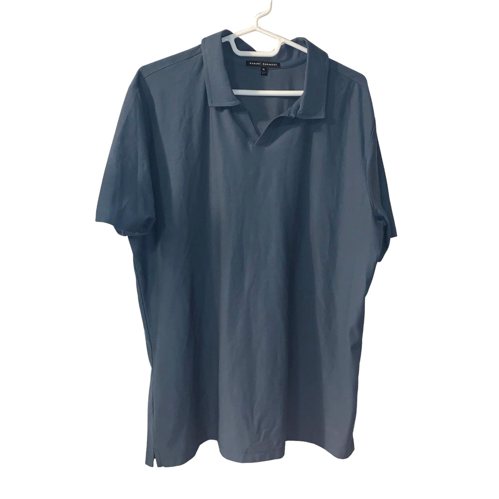 Robert Barakett Mens Hickman Open Collar Polo Shirt Size XL Blue Casual Golf